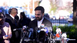 New York mayoral candidate Zohran Mamdani holds press briefing after casting vote (2)