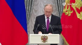 Russian President Putin attends event held in Moscow on occasion of 