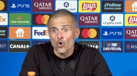 PSG coach Luis Enrique holds press conference following Bayern Munich match