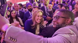 NJ-GOV: Mikie Sherrill greets supporters and poses for selfies after projected win in New Jersey