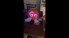 Creative talking pumpkin for 4th grade carving contest in New Jersey, USA