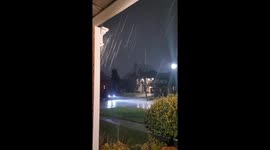 Hailstorm with light rain hits Newmarket, Canada