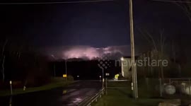 Lightning from the Tug Hill seen from Chittenango Rest Area, New York, USA