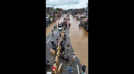 Drone footage shows Typhoon Kalmaegi floods in the Philippines