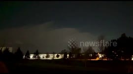 Striking thunderstorm lightning over West Henrietta, New York, USA