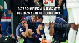 PSG's Achraf Hakimi in Tears After Luis Diaz Sent Off for Horror Tackle