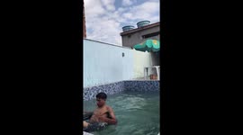 Wife's Pool Jump Surprise