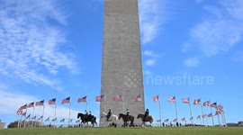 Protesters rally against Trump administration near Washington Monument