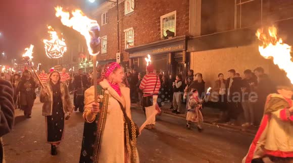 Lewes turns out in force for their annual Guy Fawkes Bonfire night ...
