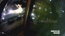 Kitten rescued after jumping from fifth-story window in Moscow, Russia