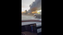 Massive smoke cloud after UPS Flight 2976 crash in Louisville, Kentucky, USA