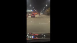 Electric scooter rider shocks drivers with high-speed ride in Voronezh, Russia