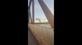 Massive fire after UPS cargo plane crash in Louisville, Kentucky, USA