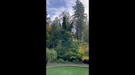 Autumn view from a front porch in Venersborg, Washington, USA