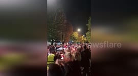 Students cheered as they return from 148 mile 'solidarity march' in Serbia