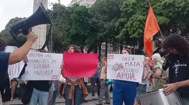 Protesters march in Rio de Janeiro against COP30 and state violence