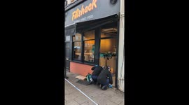 Police forensic outside the fast food shop Filishack  on Peckham hill Street after a shooting on the 5th of November .