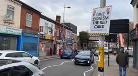 Pro-Palestine signs appear on streets surrounding Villa Park ahead of Maccabi Tel Aviv match