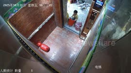 Child helps with laundry using elevator in Guangdong, China