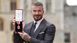 UNCAPTIONED: David Beckham officially knighted by King Charles