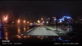 Luminous object streaks across the night sky in Moscow Oblast, Russia