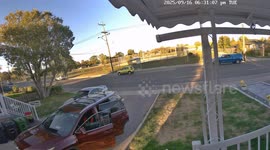 Van Leaving Side Street Crashes Into SUV On Main Road