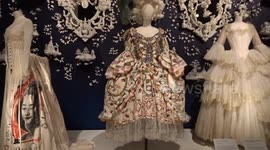 Visitors enjoy Marie Antoinette Style exhibition at V&A museum in South Kensington - London