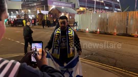 Pro Israeli supporters make their sentiments clear outside Villa Park Birmingham