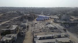 Tent camp shelters displaced families in southern Gaza’s Khan Younis