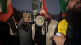 Pro-Palestine protesters gather outside stadium in Birmingham ahead of Villa v Tel Aviv game