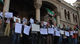 Demonstration in solidarity with Gaza and Sudan held in Damascus