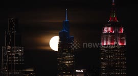 TIMELAPSE - Beaver Moon gleams over New York City