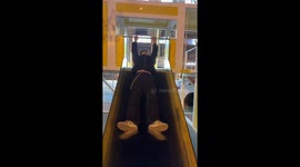 Man injured after sliding too fast at park in Heilongjiang, China