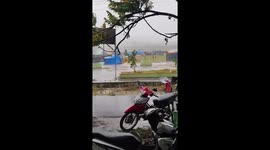 Storm blows over tents at festival in Indonesia