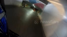 Electric cart loses control and slides back in Sichuan, China