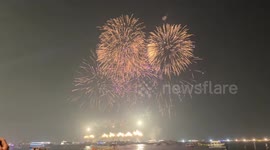 Fireworks illuminate night sky in northern India for Dev Diwali festival