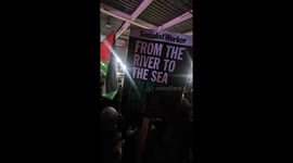 Aston Villa fans clash with Palestine supporters outside stadium