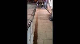 Playful clown chase startles man in Kent, England, UK