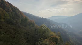 Drone captures Turkish nature park donned in mesmerizing autumn palette