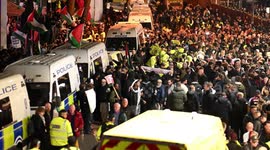 UNCAPTIONED: Eleven Arrested During Protests at Aston Villa vs Maccabi Tel Aviv Match