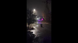 Rainy fall night in Bothell, Washington, USA