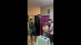 Struggling To Pop The Gender Reveal Balloon