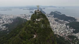 Christ the Redeemer: Breathtaking aerial views of the iconic Rio de Janeiro landmark in Brazil.