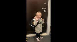 Little Girl Has a Big Fall on the Way to School
