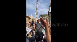 Syria: A demonstration in the town of Al-Quriyah in the eastern countryside of DeirEzzor, demanding the liberation of the Syrian island from the SDF militia