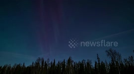 Northern lights dance across night sky in Alaska