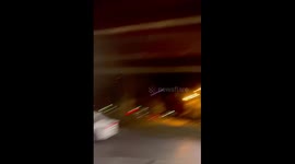 Car Flipped Over in Madrid Accident