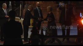 The Duke and Duchess of Gloucester arrive at the Royal albert Hall for the Festival of Remembrance 2025