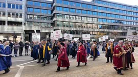 A clay pipe is broken by accident during the Lady Mayors Show in the City Of London
