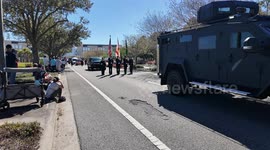 US: The 26th Annual Orlando City Veterans Day Parade and protest against ICE and Free Palestine